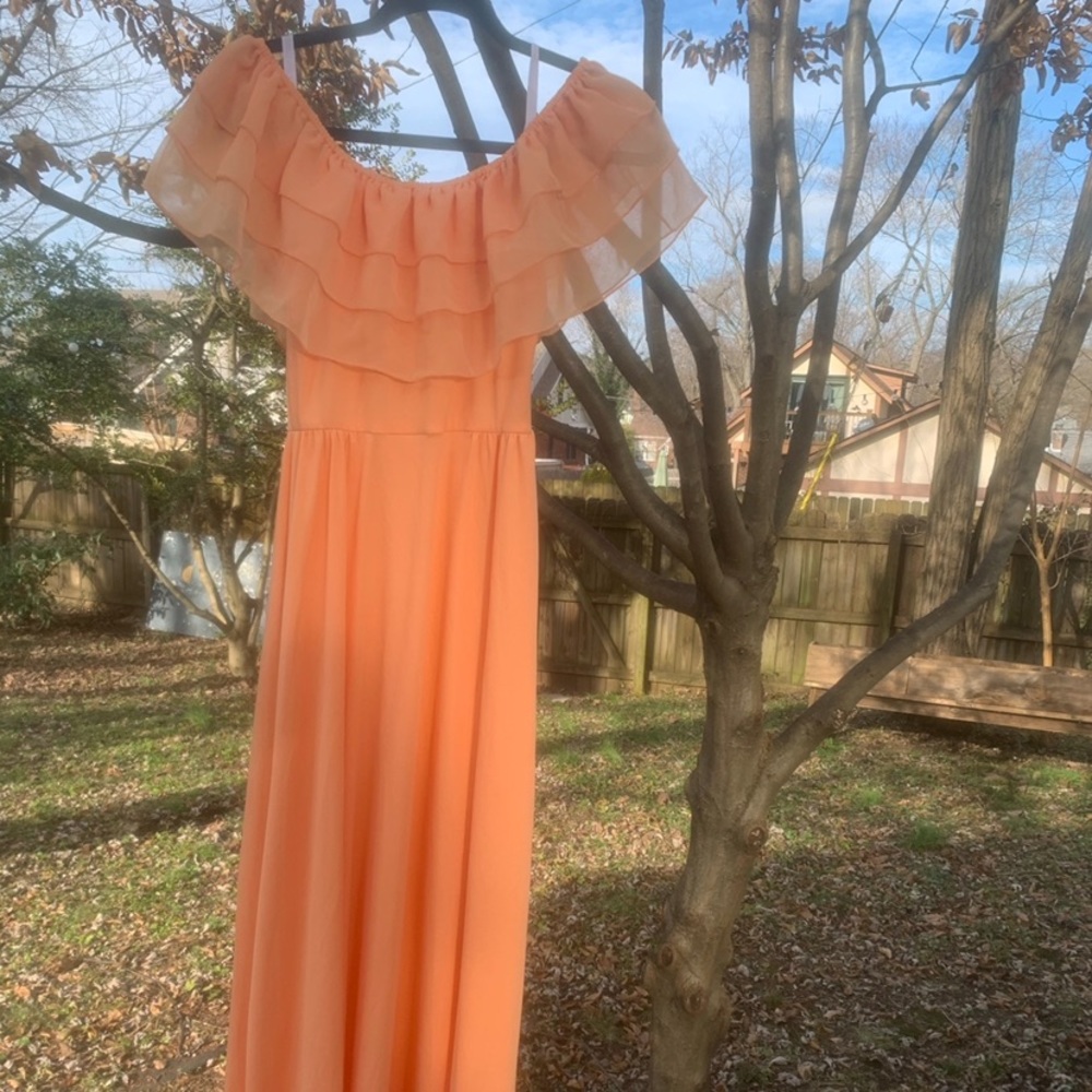 Beautiful vintage floor-length peach dress